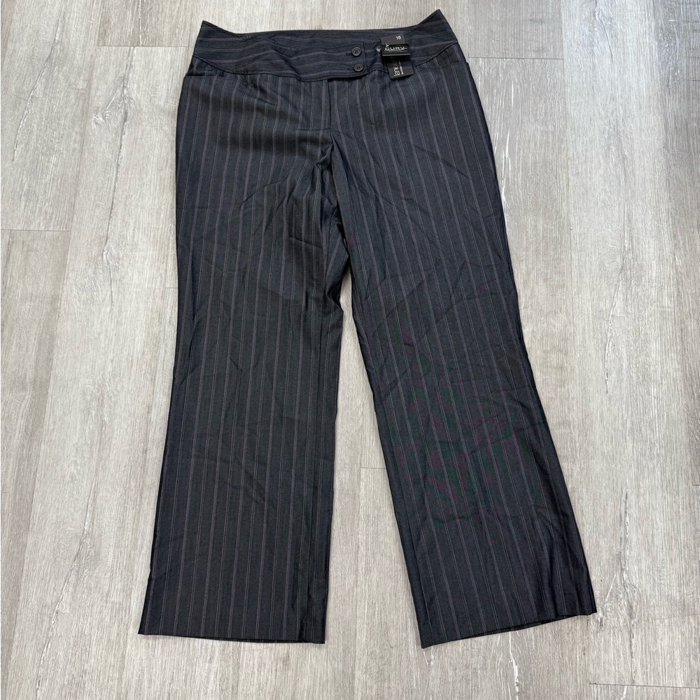Lane Bryant Y2K Gray & Pink Pinstripe Trousers - New - Size 16
